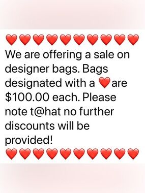 Big sale on Designer bags!